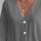 V - Neck Button Down Shirt - Oh she Rose
