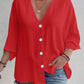 V - Neck Button Down Shirt - Oh she Rose