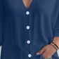 V - Neck Button Down Shirt - Oh she Rose