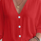 V - Neck Button Down Shirt - Oh she Rose