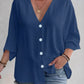 V - Neck Button Down Shirt - Oh she Rose