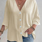 V - Neck Button Down Shirt - Oh she Rose