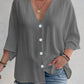 V - Neck Button Down Shirt - Oh she Rose