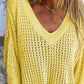 V - Neck Knit Cover Up - Oh she Rose
