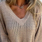 V - Neck Knit Cover Up - Oh she Rose