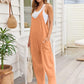 V - Neck Spaghetti Strap Jumpsuit - Oh she Rose