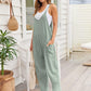 V - Neck Spaghetti Strap Jumpsuit - Oh she Rose