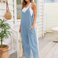 V - Neck Spaghetti Strap Jumpsuit - Oh she Rose