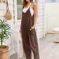 V - Neck Spaghetti Strap Jumpsuit - Oh she Rose