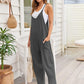 V - Neck Spaghetti Strap Jumpsuit - Oh she Rose