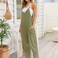 V - Neck Spaghetti Strap Jumpsuit - Oh she Rose