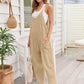 V - Neck Spaghetti Strap Jumpsuit - Oh she Rose
