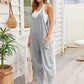 V - Neck Spaghetti Strap Jumpsuit - Oh she Rose