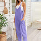 V - Neck Spaghetti Strap Jumpsuit - Oh she Rose