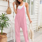 V - Neck Spaghetti Strap Jumpsuit - Oh she Rose