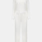 Waffle - Knit Round Neck Top and Pants Set - Oh she Rose
