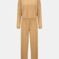 Waffle - Knit Round Neck Top and Pants Set - Oh she Rose