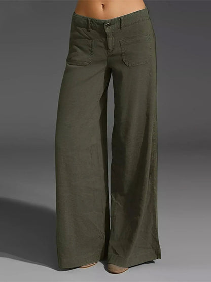 Wide Leg Pants with Pockets - Oh she Rose
