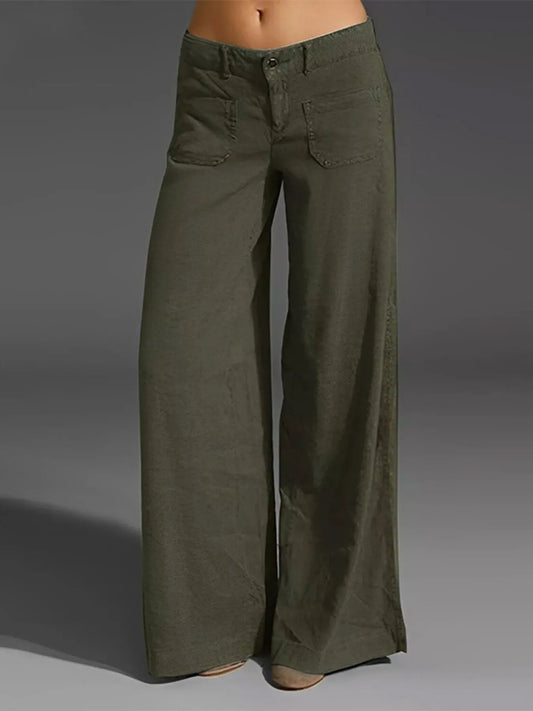 Wide Leg Pants with Pockets - Oh she Rose