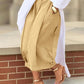 Wide Leg Pleated Cropped Pants - Oh she Rose