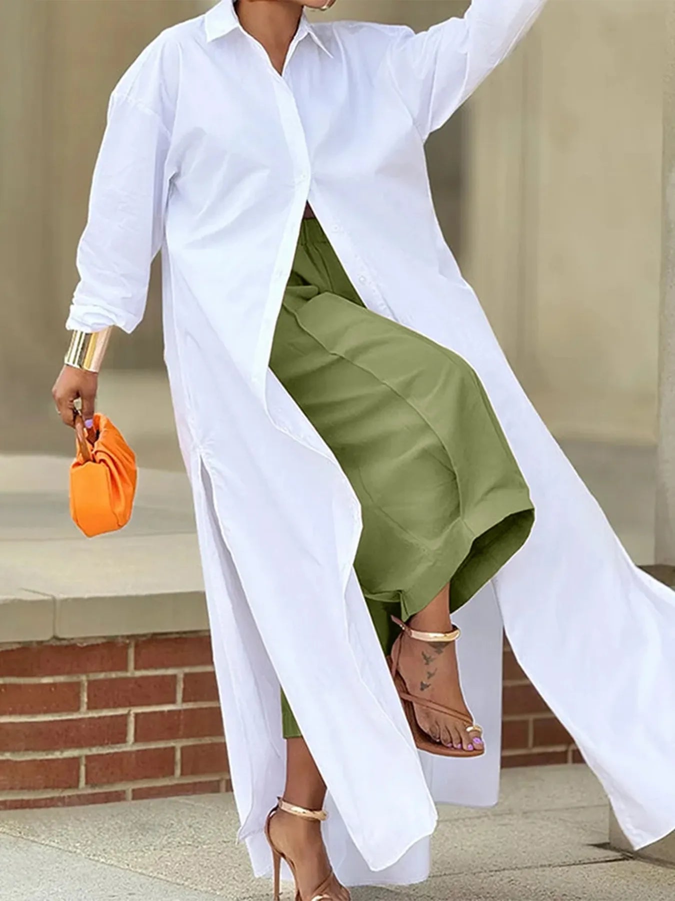 Wide Leg Pleated Cropped Pants - Oh she Rose