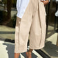 Wide Leg Pleated Cropped Pants - Oh she Rose