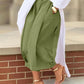 Wide Leg Pleated Cropped Pants - Oh she Rose