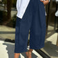 Wide Leg Pleated Cropped Pants - Oh she Rose
