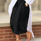 Wide Leg Pleated Cropped Pants - Oh she Rose