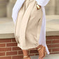 Wide Leg Pleated Cropped Pants - Oh she Rose
